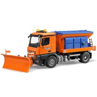 Image of Bruder 03685 - MB Arocs Strooiwagen met Sneeuwploeg 1:16