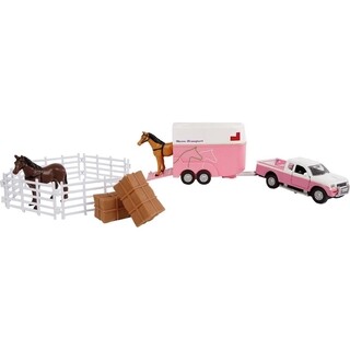 Image of Kids Globe Mitsubishi Met Paardentrailer Roze