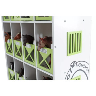 Image of Kids Globe Paarden Opbergbox Met 12 Boxen 1:24 18,5x41x53cm