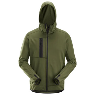 Image of Snickers Allroundworkfleece Hoodie 8058 Khaki Groen (3100) Maat M