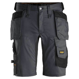 Image of Snickers Workwear 6141 AllroundWork, Stretch Korte Broek Grijs/Zwart - Maat 48