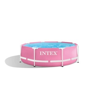 Image of Intex Roze Metalen Framepoolset 244 cm Incl 12v Filterpomp