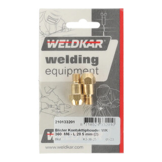 Image of Weldkar Blister Kontakttiphouder 360  M6 - L 28.5 mm (2 stuks)