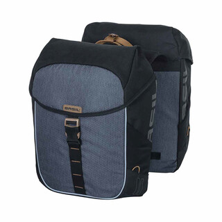 Image of Basil Miles Dubbele Fietstas 34 l - Zwart/Grijs