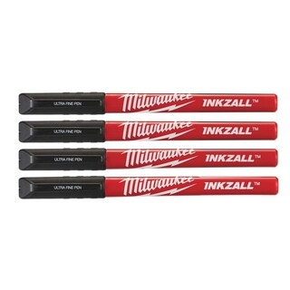 Image of Milwaukee Marker INKZALL  Ultrafijne punt 0,6 mm zwart (blister 4 stuks)