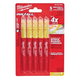 Image of Milwaukee Marker INKZALL  Beitel punt Fluo geel (blister 5 stuks)