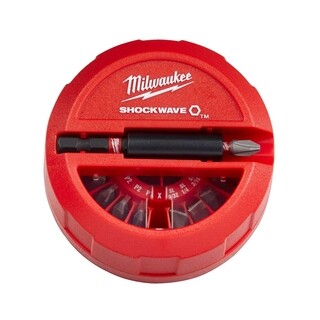 Image of Milwaukee Schroefbit set SHOCKWAVE 15-delig PUCK, display 10 stuks