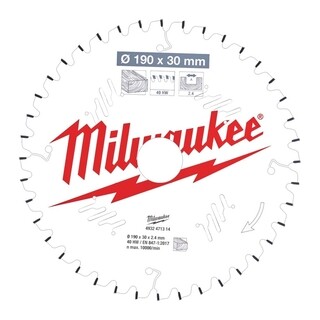 Image of Milwaukee Cirkelzaagblad hout 190 x 30 x 2,4 Thin Kerf ATB 40T -5°