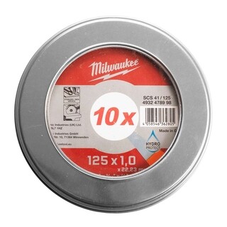 Image of Milwaukee Doorslijpschijf metaal PRO+ SCS41 125 x 1,5 mm dun met 10 in Metalen box