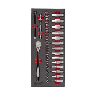 Image of Milwaukee Foam Inlay doppenset 3/8'' Metrisch (32-delig)