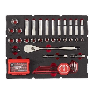 Image of Milwaukee Foam Inlay doppenset 1/2'' Metrisch PACKOUT  (65-delig)