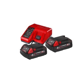 Image of Milwaukee M18 NRG Pack - Incl Lader & Accu's 18V 2.0Ah (2×)