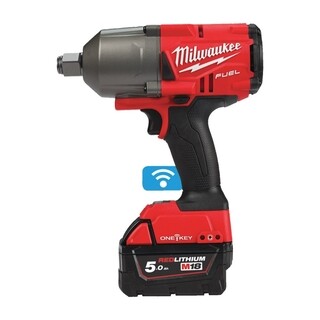 Image of Milwaukee M18 FUEL  slagmoersleutel ¾″ high trq ONE-KEY  met frictiering, 2 x 5,0 Ah