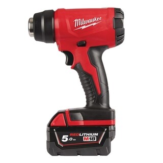 Image of Milwaukee M18 Compact Heteluchtpistool In Koffer - Incl Lader & Accu's 18V 5.0Ah (2×)