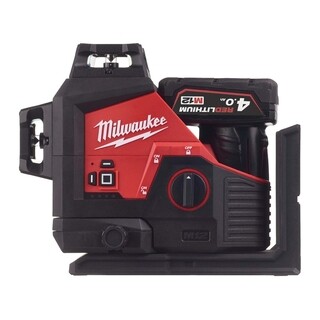 Image of Milwaukee M12 Kruislijnlaser Met 3 X 360° Lijnen Groen 1 X 4,0 Ah M12 3PL-401C 