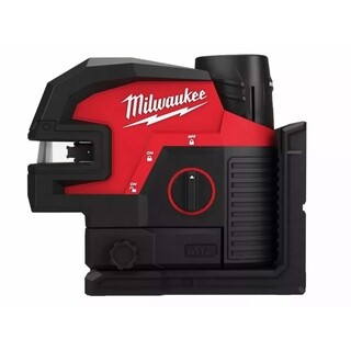 Image of Milwaukee M12 Kruislijnlaser Met 4 Lood Punten Groen 1 X 3,0 Ah M12 CLL4P-301C 