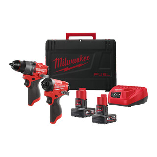 Image of Milwaukee M12 FUEL powerpack (M12 FPD2, M12 FID2, 2 x M12 B6 accu, 1 x C12C lader, 1 xHD Box)