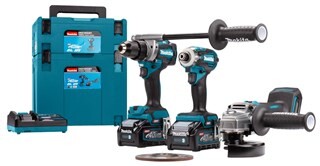 Image of Makita XGT 40 V Max Combiset boren, (slag)schroeven en slijpen DK0125G301