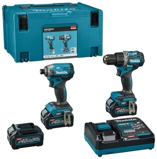 Image of Makita XGT 40 V Max Combiset boren en (slag)schroeven DK0198G201