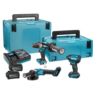 Image of Makita 40 V Max Combiset Boren, Schroeven, Slijpen