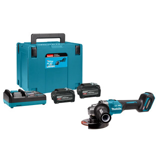 Image of Makita XGT 40 V Max Haakse Slijper 125mm 40 Ah Accu (2 St. BL4040F) Met Vastzetschakelaar