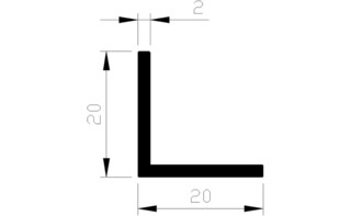 Image of Hoekprofiel aluminium 20x20x2mm 6m