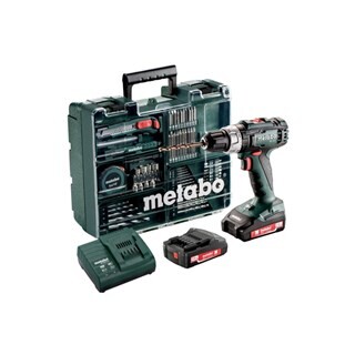 Image of Metabo BS 18 L 18V Li-Ion accu schroef-/boormachine set (2x 2,0Ah accu) in koffer incl. 73 delige accessoires set - 602321870