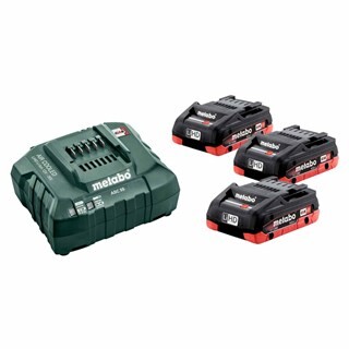 Image of Metabo Basisset 18 V: 3 X Lihd 4.0 Ah, Lader Asc 55, Basis-Set: Accu-Packs + Lader,