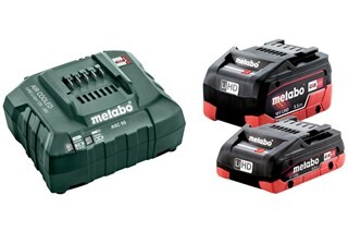 Image of Metabo Basis-Set: Accu-Packs + Lader Basisset 18 V: Lihd 4.0 Ah + Lihd 5.5 Ah, Lader Asc 55