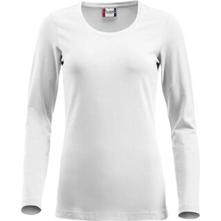 Image of Clique Stretch T-Shirt Carolina L/S Wit - Maat L