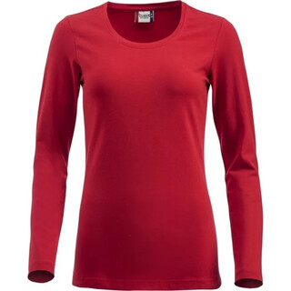 Image of Clique Stretch T-Shirt Carolina L/S Rood - Maat L