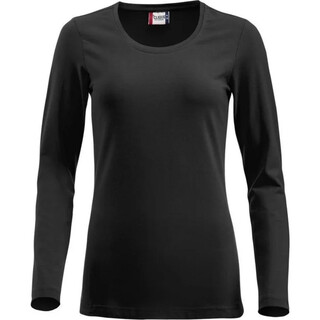 Image of Clique Stretch T-Shirt Carolina L/S Zwart - Maat S