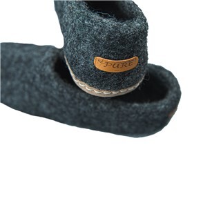 Image of Pure Wool Vilten Pantoffel  Vsl-03 Antraciet- Maat 40