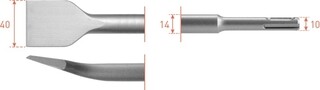 Image of Rotec Sds-Plus Spadebeitel Gebogen, 40X250