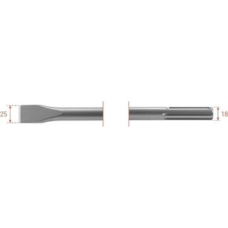 Image of Rotec Sds-max Vlakbeitel 25x280 - p/st