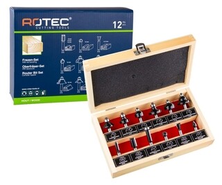 Image of ROTEC 12Dlg.Houtfrezenset, Meest Courante Modellen (Houten Kist) - p/st