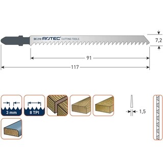 Image of ROTEC Decoupeerzaagblad DC210 / T301CD - 5 stuks