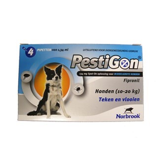 Image of Pestigon spot-on hond-M (10-20 kg) 4 pipetten