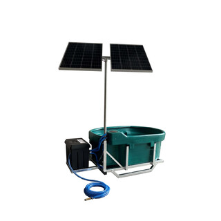 Image of Suevia Mobiele Weidedrinkbak Solar - Kunststof - Met Slede - 1000 Liter - Bronpomp - 2 Panelen