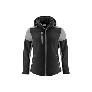 Image of Printer Prime Softshell Jas dames zwart/staalgrijs - maat XS