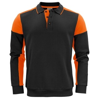 Image of Printer Prime Polosweater zwart/oranje - maat XL