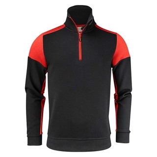 Image of Printer Prime Halfzip Sweater unisex zwart/rood - maat L