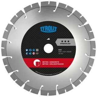 Image of TYROLIT Diamantzaagblad, 230 x 2,6 x 22,23 mm Voor Beton