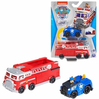 Image of PAW Patrol True Metal Brandweerauto - Gegoten teamvoertuig met Chase-speelgoedvoertuig - schaal 1:55