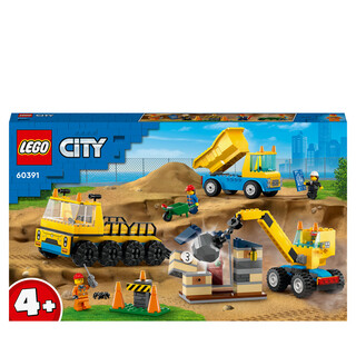 Image of LEGO City 60391 - Kiepwagen, bouwtruck en sloopkraan