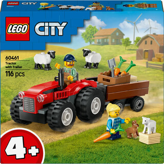 Image of Lego 60461 City Great Vehicles Red Farm Tractor with Trailer & Sheep