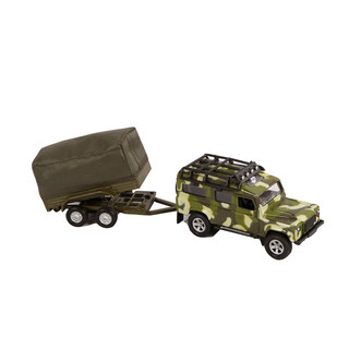 Image of Kids Globe 520027 - Land Rover Met Aanhanger 1:36