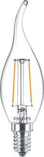 Image of Philips Filamentkaarslamp helder 25W Filament BA35 E14