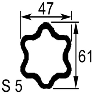 Image of Walterscheid Profielbuis L.2900 Buiten 47x61x4,5 Prof.(s5)