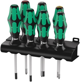 Image of Wera 335/350/367/7 Schroevendraaiserset 7-dlg Kraftform Plus Lasertip + houder
